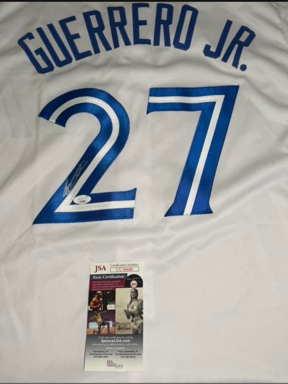 Vladimir Guerrero Jr. #27 Autographed Jersey - White/Blue